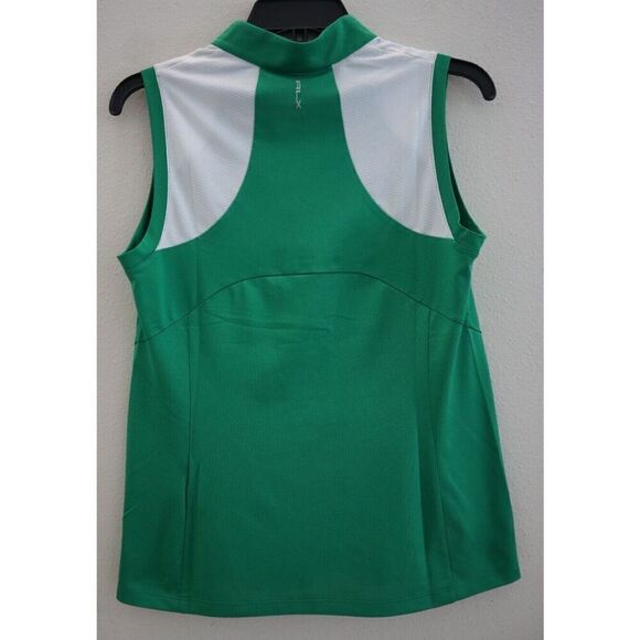 RLX Ralph Lauren Women Sz S Cruise Green Tailored Fit Sleeveless Pique Shirt - Picture 2 of 9